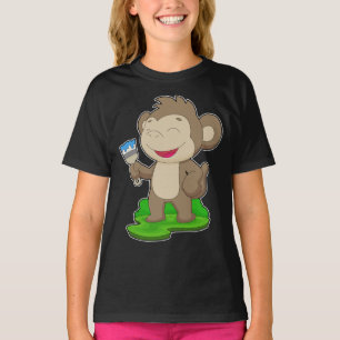 Camiseta Pincel de pintura macaco