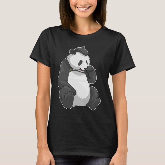 Camiseta Pincel de pintura Panda Painter (Frente)