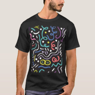 Camiseta Pincel desenhado à mão, linhas de ziguezague.