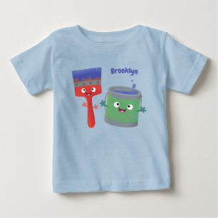 Camiseta Pincel e personagens de desenho animado fofos