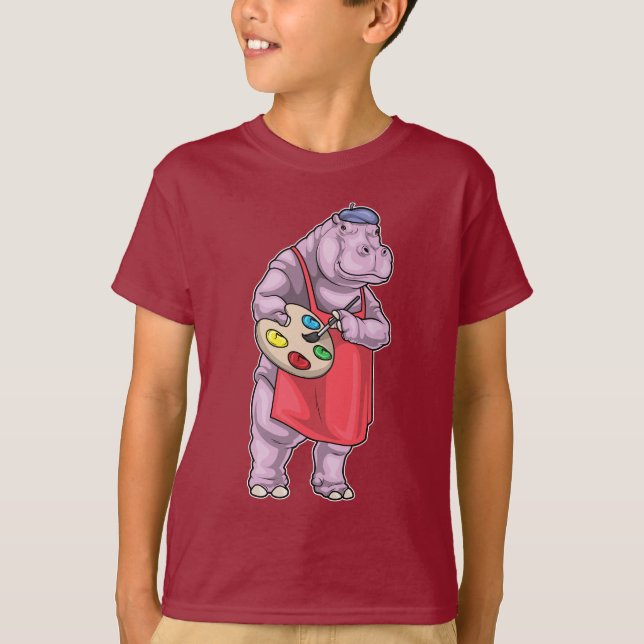 Camiseta Pincel Pintor Hippo (Frente)