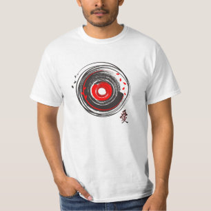 Camiseta Pincel Pintou Registro De Vinilo Com A Palavra Amo