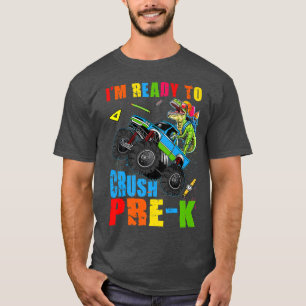 Camiseta Pincel Pré-k Dinossauro Monstro De Volta À Escola