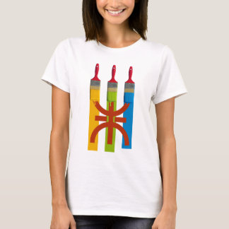 Camiseta Pincel tingido pinta a bandeira Amazigh