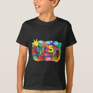 Camiseta Pincelada Consciencialização do Autismo Aceitar Co
