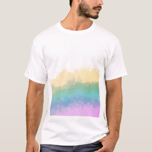 Camiseta Pincelada de arco-íris aquarela