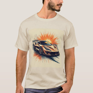 Camiseta Pincelada de Arte de Energia de Movimento de Carro
