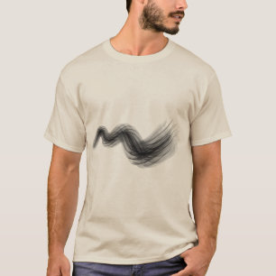 Camiseta Pincelada de Onda Abstrata Minimalista Algodão Mas