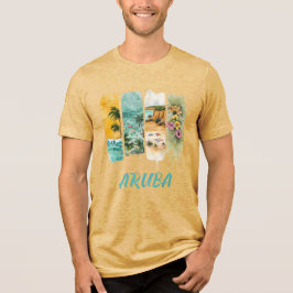 Camiseta Pinceladas de flores pastéis de Aruba