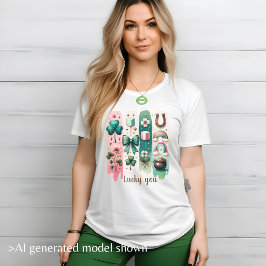 Camiseta Pinceladas Encantadoras Verde e Rosa Personalizado