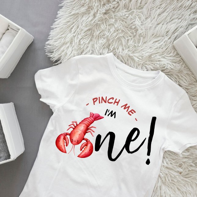 Camiseta Pinch Me, I'm One Lobster Boy 1st Birthday  (Criador carregado)