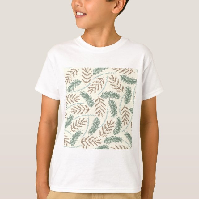 Camiseta Pine and Cedar Evergreen Branches Pattern (Frente)