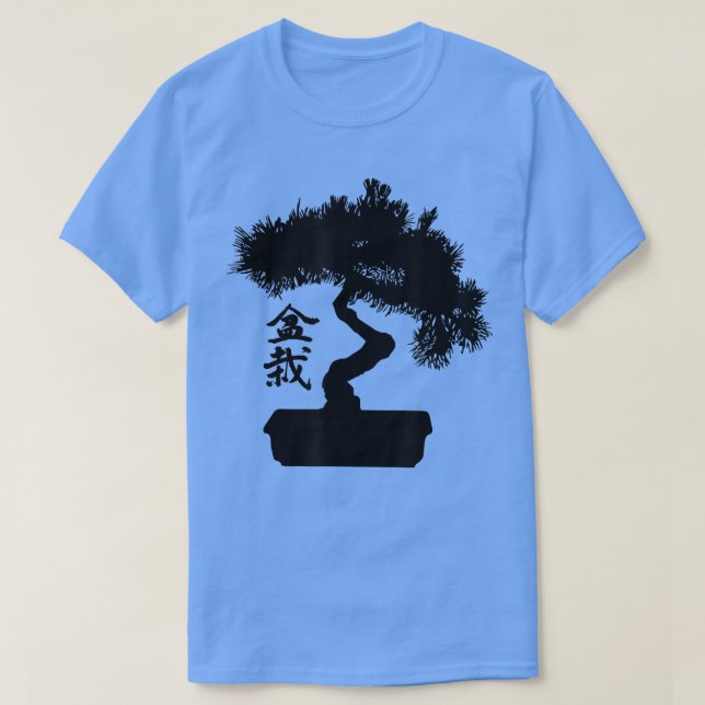 Camiseta Pine Bonsai Tree com Bonsai em japonês (Frente do Design)