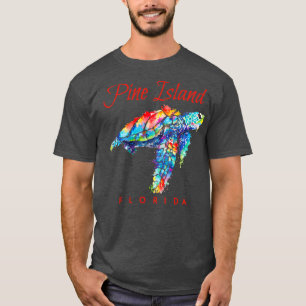 Camiseta Pine Island Florida Watercolor Sea Turtle