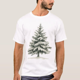 Camiseta Pine Tree Covered with snow