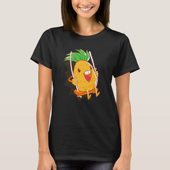 Camiseta Pineapple Fruit Figurine Rocking Vegetarian Vegan (Frente)