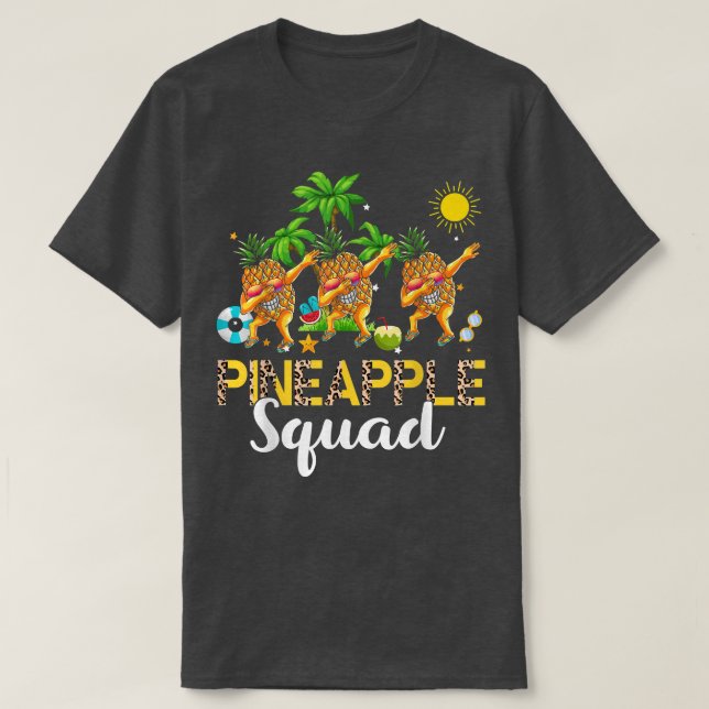Camiseta Pineapple Funny Squad Dabbing Three Pineapples Sun (Frente do Design)
