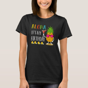 Camiseta Pineapple Hawaii Aloha É o meu aniversário Havaian