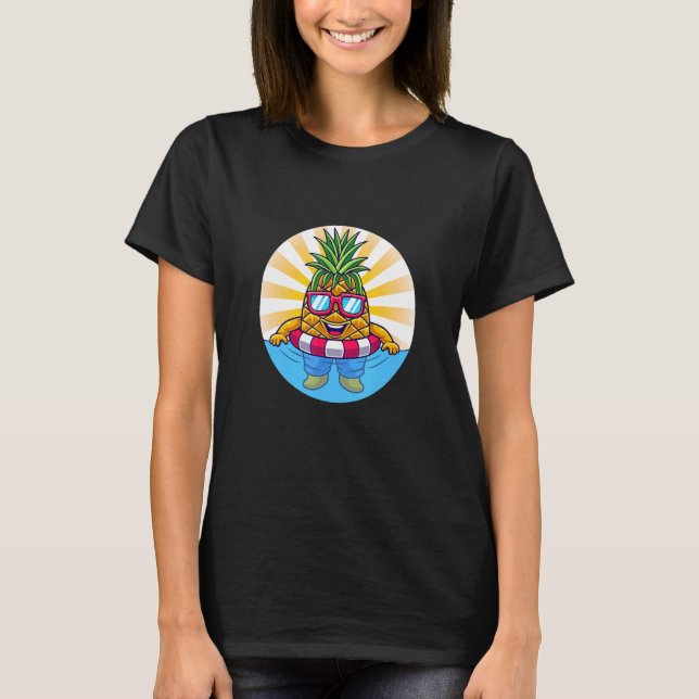 Camiseta Pineapple Retro Sunglasses Aloha Beaches Hawaii Ha (Frente)