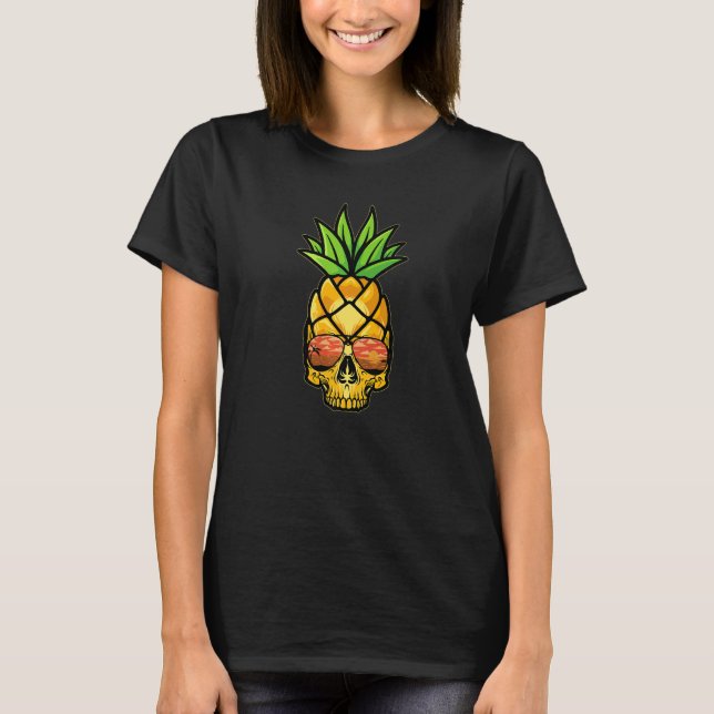Camiseta Pineapple Skull Aloha Beaches Havaiano (Frente)