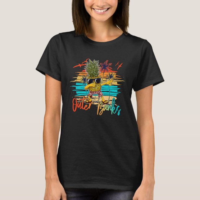 Camiseta Pineapple Sunglasses Dabbing Outer Banks Carolina  (Frente)