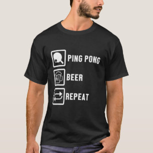 Camiseta Ping Pong Beer Mesa Jogador Jogador Jogador Jogado