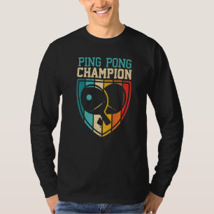 Camiseta Ping Pong Campeão Mesa Jogador Ping Ping Pong