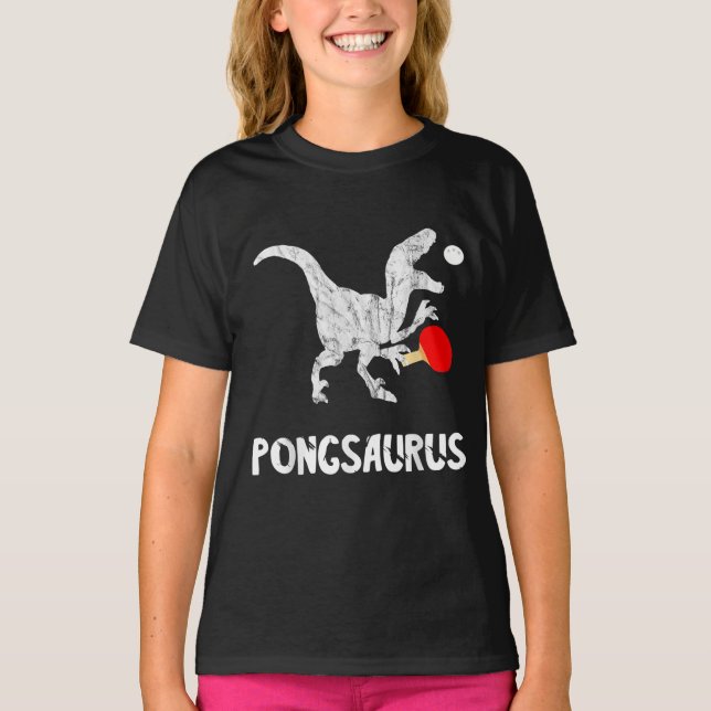 Camiseta Ping Pong Dinossauros Pingpong Player Mesa Dino De (Frente)