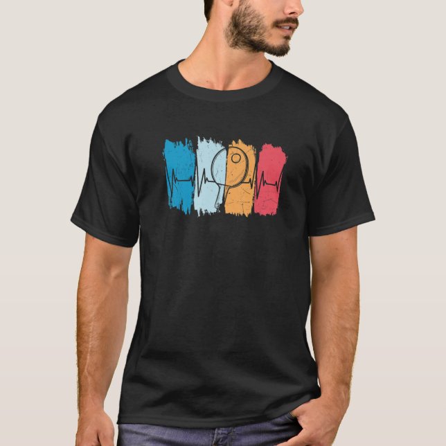 Camiseta Ping Pong Heartbeat Funny Mesa Player Retr (Frente)