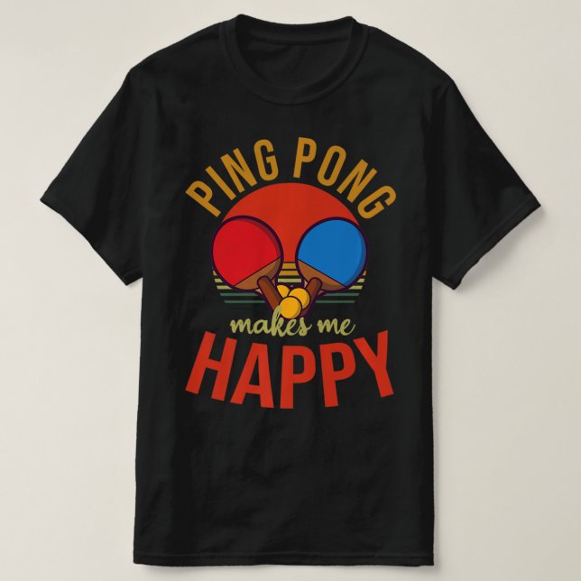 Camiseta Ping Pong me faz feliz Mesa Design (Frente do Design)