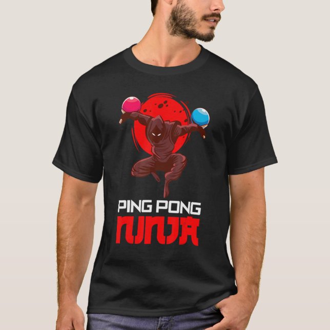 Camiseta Ping Pong Ninja Jogador Jogo Esporte Ping Pong (Frente)