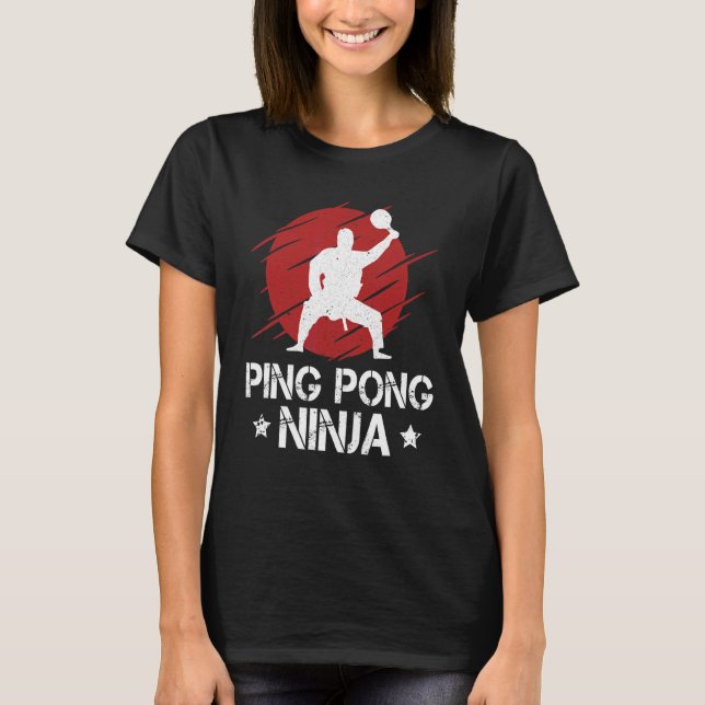 Camiseta Ping Pong Ninja Ping Mesa Pong Tênis Player esport (Frente)
