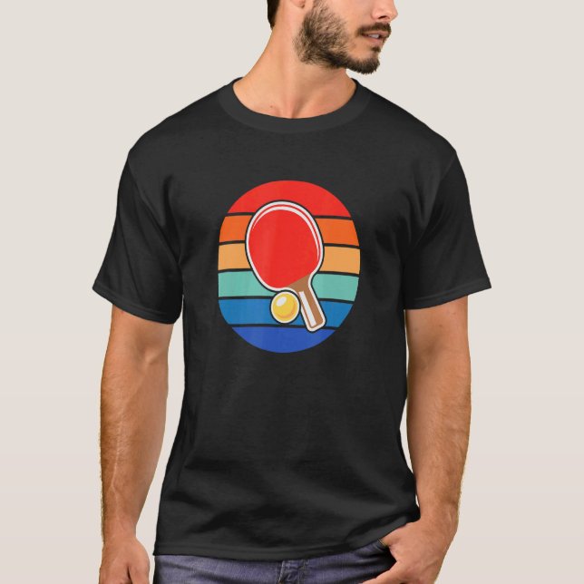 Camiseta Ping Pong Paddle Com Ponta Retroativa Da Tênis Da  (Frente)