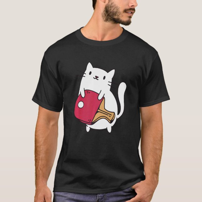 Camiseta Ping Pong Paddle Ladies Cat Mesa Player Ca (Frente)