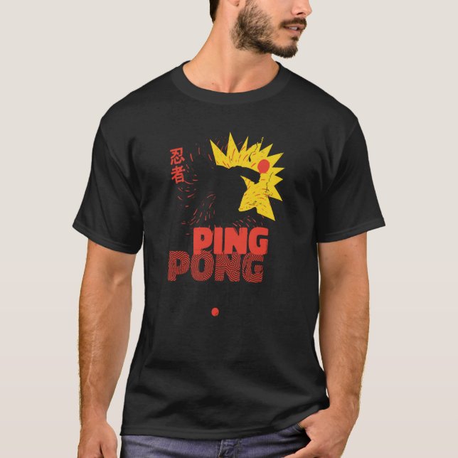 Camiseta Ping Pong Paddle Mesa ping pong ninj (Frente)