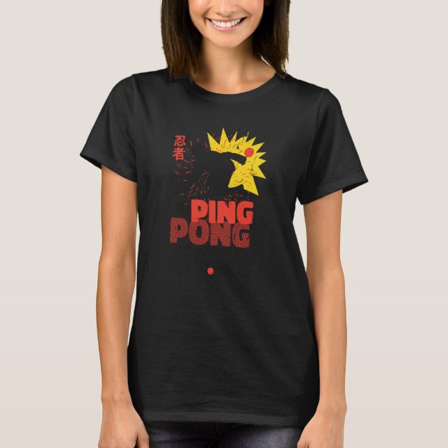 Camiseta Ping Pong Paddle Table Tennis sport ping pong ninj (Frente)