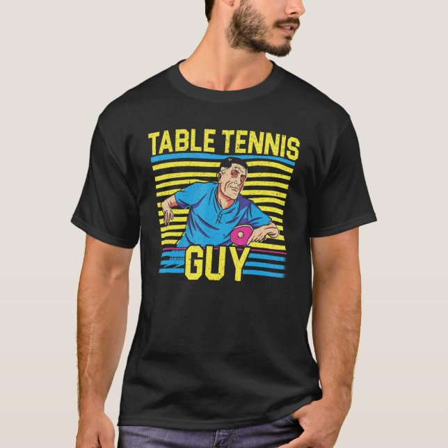Camiseta Ping Pong Player de Cara da Tênis da Mesa da  da M (Frente)