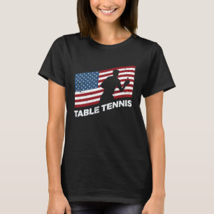 Camiseta Ping Pong Player EUA Flag Mesa
