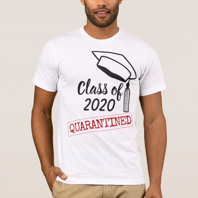 Camiseta Pingente de formatura da turma de 2020 em quarente (Frente)