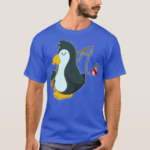 Camiseta Pinguim a pescar com haste de pesca