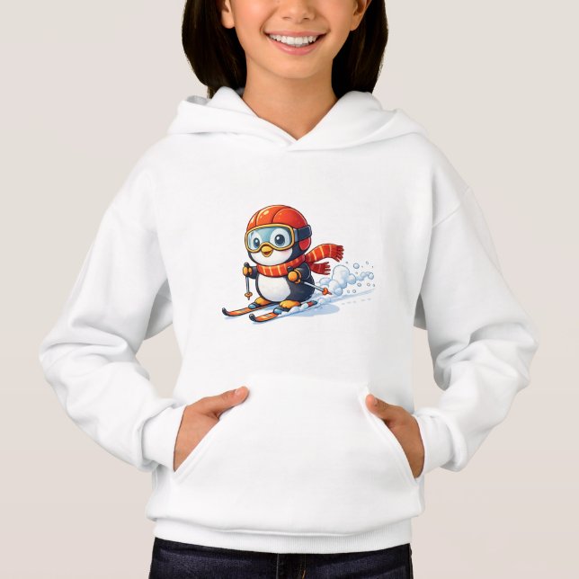 Camiseta Pinguim Adorável de Esqui (Frente)