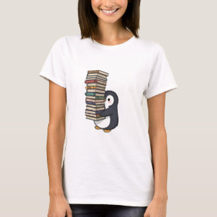 Camiseta Pinguim Adorável Devorador de Livros