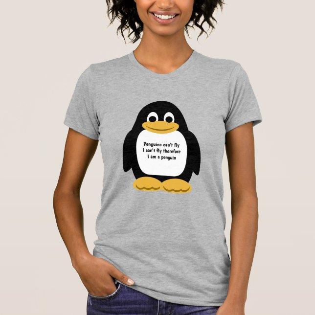 Camiseta Pinguim animado bonito (Frente)