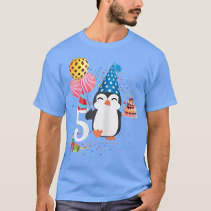 Camiseta Pinguim Aniversário de 5 Anos de 5 de Pinguim Aniv