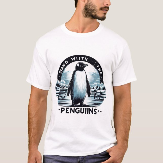 Camiseta Pinguim - Apoio à Consciência Ambiental do Oceano (Frente)