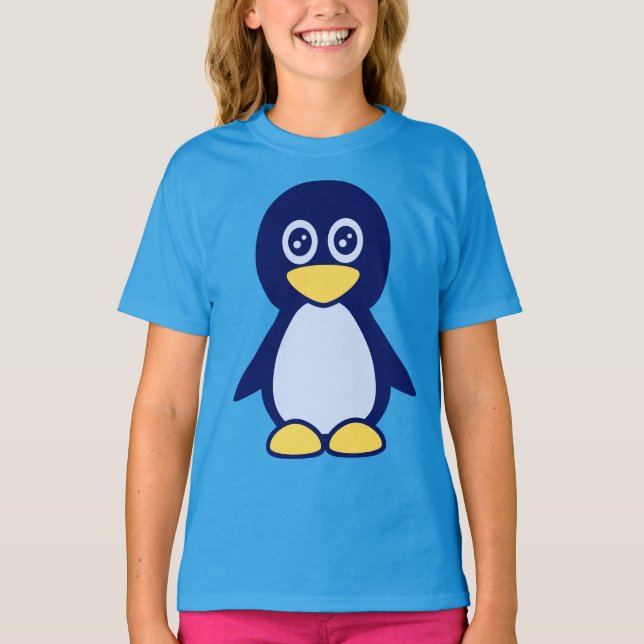 Camiseta Pinguim Azul Pequeno (Frente)