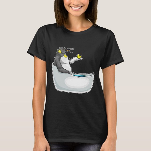 Camiseta Pinguim Banho Banheira Pato (Frente)