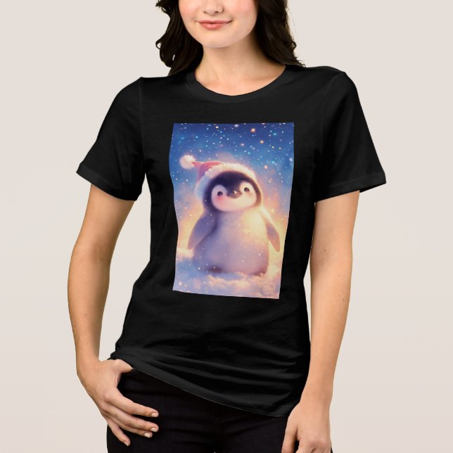 Camiseta Pinguim Bebê de Natal (Frente)