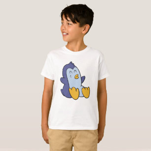 Camiseta Pinguim bebê feliz   escolher cor de fundo