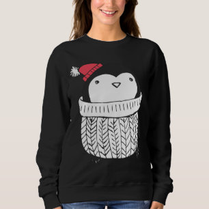 Camiseta Pinguim-bebê-gafanhoto de Natal em Turtleneck Swea